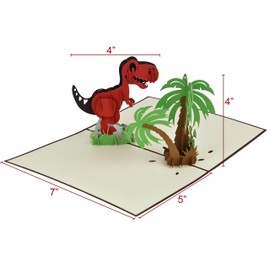 Dinosaur T-Rex 3D Pop-up Greeting Card Any Occasion Blank Note