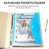 TOOELMON Punched Pockets A4 Plastic Wallets 12 Pack A4 Folders