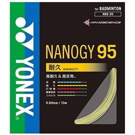 YONEX Badminton Strings, Nanogy 95 (0.69 mm), NBG95, Silver Gray