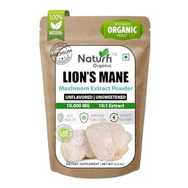 Naturfi Organic - Lion’s Mane Powder - 100 Servings - 35% beta-glucans - Organic Lions Mane Mushroom Extract