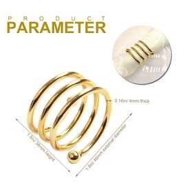 LELE LIFE 6 Pieces Thickened Napkin Rings, Beautiful Napkin Holder Rings, Napkin Buckles, Napkin Rings, Napkin Holder, Buckles for Wedding, Dinner, Party, Gold