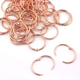 Lind Kitchen 50pcs 1.5" Rose Gold Book Ring Metal Loose Leaf Book Binder Hinged Buckle Rings Scrapbook Sketchbook Craft Photo Album DIY Binding Ring 38mm