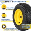 GICOOL 16x6.50-8 Tubeless Tire and Wheel, 16x6.5-8 Lawn Mower Tires,