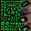 8 Sheets Christmas Luminous Nail Art Stickers Santa Claus Snowflake
