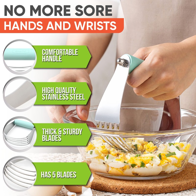 Spring Chef Large Mint Dough Blender - Stainless Steel Pastry