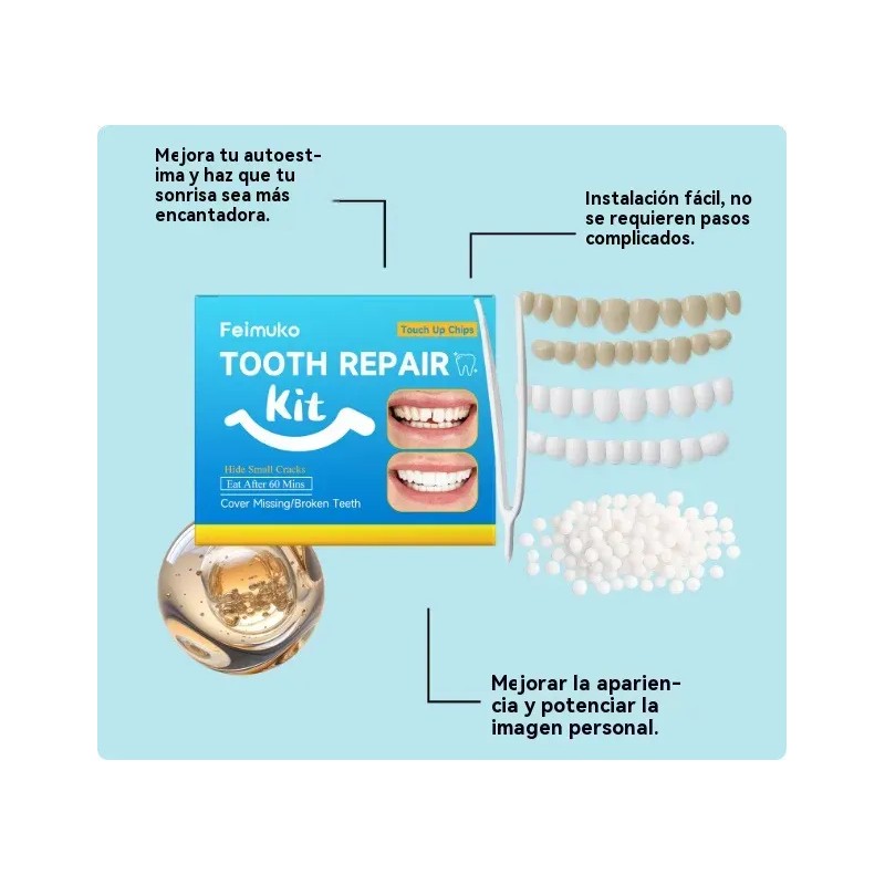 Perlas Reparación Dientes Postizos Dientes Gránulos