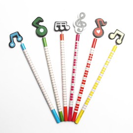 STOBOK Musical Pencils Pack of 6 Pencils in Musical Shape Stylish for Students and Boys and Girls Easy to Carry