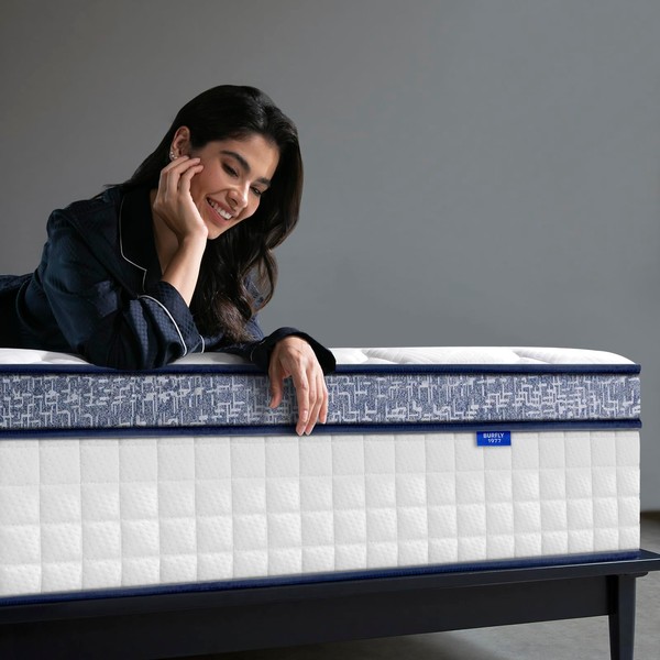 BURFLY1977 Twin Mattress, 8 Inch Hybrid Mattress in a Box,
