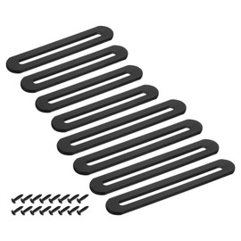 sourcing map 8IN1 Adjustable Flat Mending Plate Support with Single Slot, 4Pcs 3.54 Inch+4Pcs 4.33 Inch Stainless Steel Slotted Straight Brace Brackets for Wooden Furniture, Black