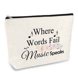 Music Gift for Women Makeup Bag Music Lover Gifts Music Teacher Gift Cosmetic Bag Music Teacher Appreciation Gift Thank You Gift for Music Teacher Student Musicians Christmas Birthday Gift Travel Bag
