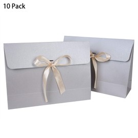 10 Pcs Envelopes Gift Box with Bow Ribbon Silky Scarf Glove Packing Bag Cardboard Large Envelopes Present Box Party Gift Wrapping Bags for Christmas Birthday Wedding Festival Present Boxes 28x21x9 CM