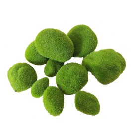 20Pcs Artificial Moss Rocks 3 Sizes Decorative Green Moss for Plants Decor Home Floral Arrangements Moss Covered Stones for Fairy Gardens and Crafting