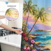 Mocsicka Beach Coastal Seaside Shower Curtain (Multicolor, 71x71 Inch)