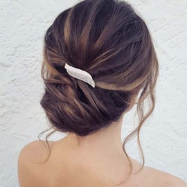 Inilbran Vintage Hair Clip with Crystal Beads Gold Crystal Hair Clips Vintage Rhinestone Hair Clips Head Clips Sparkling CZ Hair Clip Decorative Pearl Hair Clips Bridal Hair Accessories for Women