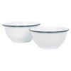 Argon Tableware 2pc Green White Enamel Mixing Bowl Set -