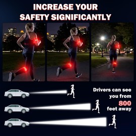 Wood Homing LED Armband for Running - 2 Pack Reflective LED Glow Bracelet with Arrow Indicator Adjustable Strap for Men Women Kid Waterproof Wrist Ankle Gear Light for Cycling Walking Jogging Safety