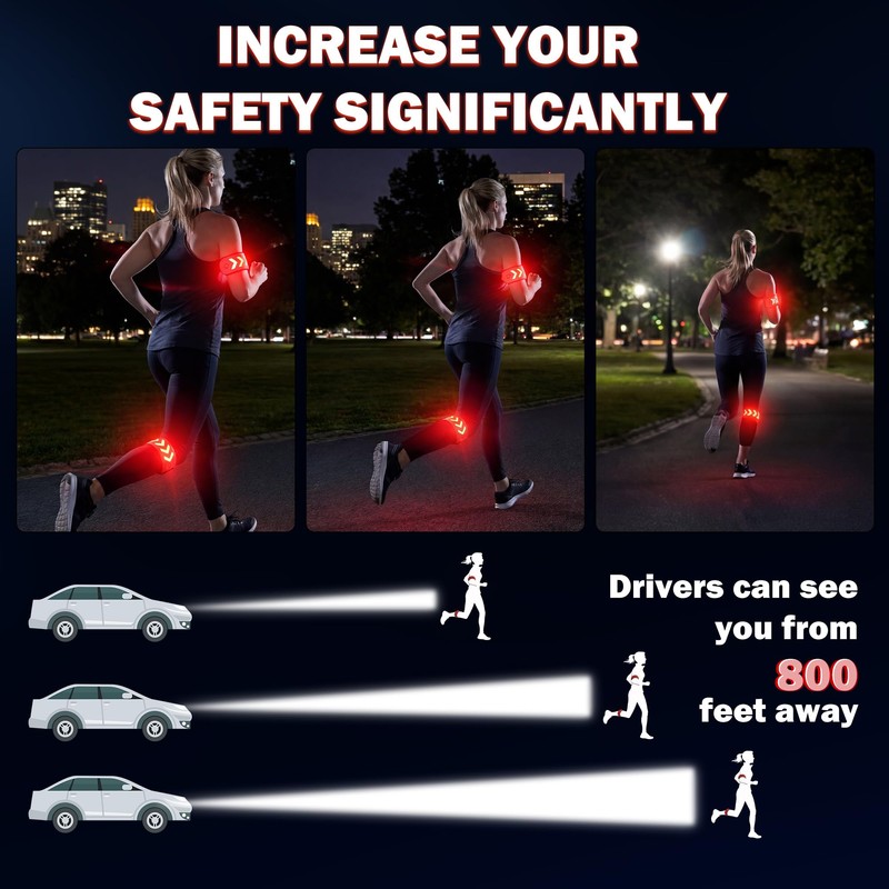 Wood Homing LED Armband for Running - 2 Pack Reflective