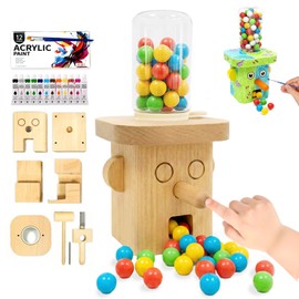 MUKESKY Wood Building Kits for Kids, DIY Woodworking Kit, Safe Creative Wooden Toys, Hand-Press Nose Candy Dispenser, Easy to Assemble, STEM Wooden Crafts for Boys & Girls