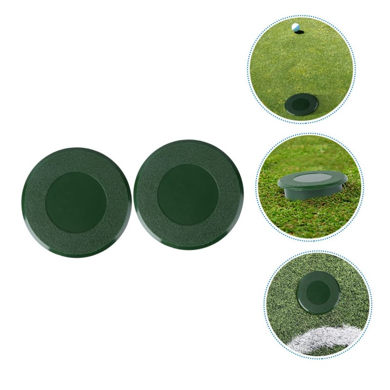 SUPVOX 2pcs Green Hole Cup Cover for Golf Training Durable