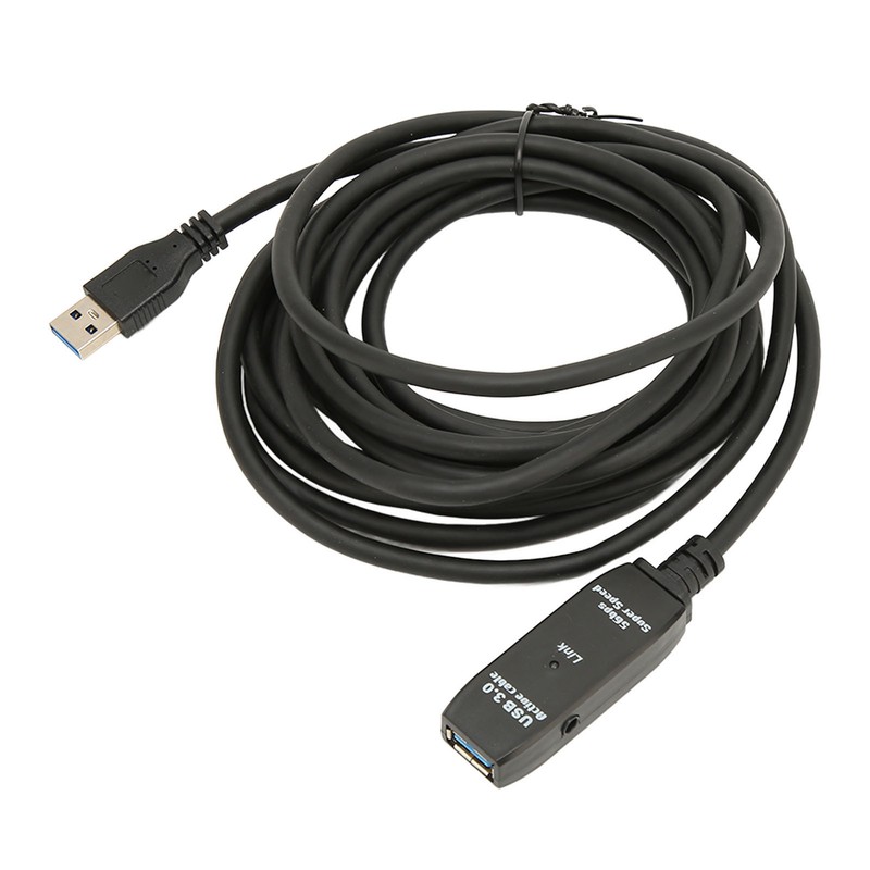 USB 3.0 Extension Cable Black 16.4ft 5Gbit Per Sec Male
