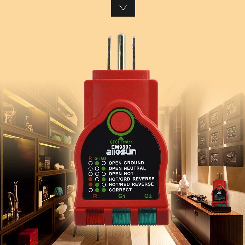 allsun GFCI Outlet Tester AC Electrical Outlet Receptacles Socket Tester