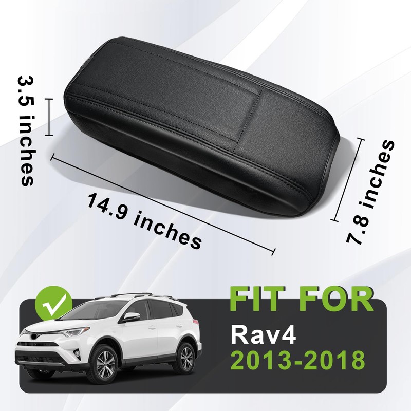 Muslogy Center Console Armrest Cover Compatible with Toyota RAV4 2013-2018