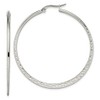 Diamond2Deal Stainless Steel Polished and Textured 50mm Diameter Hoop Earrings