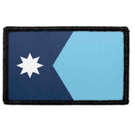 Minnesota State Flag - Color Morale Patch | Hook and Loop Attach for Hats, Jeans, Vest, Coat | 2x3 in | by Pull Patch