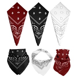 MEEZY 3 Pcs Bandanas for Women Men, Paisley Pattern Bandana Head Scarf Handkerchiefs Outdoor Multi-Purpose Cowboy Face Mask Square Scarf Headwear for Boy Girls 100% Polyester