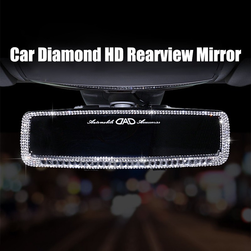 Bling Rhinestones Car Rearview Mirror Girls Auto Accessories Car Interior