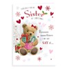 Piccadilly Greetings Cute Christmas Card Sister - 9 x 6