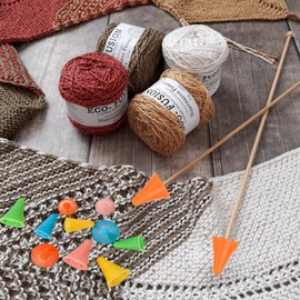 20 Pcs Colorful Knitting Needle Stoppers Double Hole Needle Point Protectors for Sewing Projects Quilting Crocheting for Beginners Knitting Sweater, Scarf DIY Art Crafts