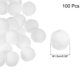 sourcing map Pom Felt Balls Felting Fabric 1.5cm 15mm White for Home Craft Project DIY Pack of 100