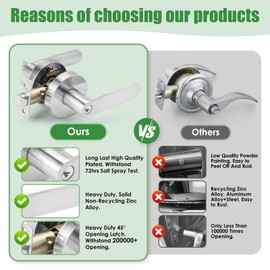 ANNFUZ Entry Door Handle with Lock and Keys, Secure Keyed Reversible Round Lever Exterior and Interior,Reversible for Left Right Sided Door, Heavy Duty for Front Entrance Door and Bedroom,Bathroom