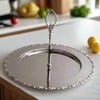 Silver 12" D Serving Tray. Single Tier Display. Buffet Elevated