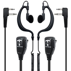 TechSide TSAU-M+ Midland 2 Pin Circumferential Headset Microphone | Radios | Compatible G7 pro G8 G9 pro M24 M24 Plus M48 M99 G6 XT G7 XTR ICOM Intek | Airsoft Safety Watch (Pack of 2)