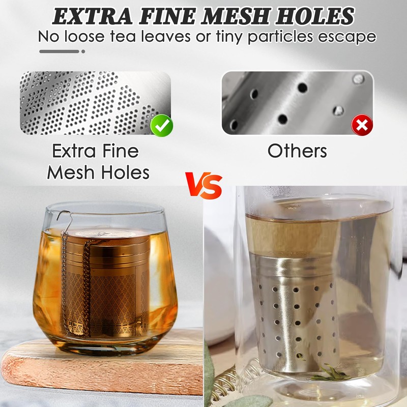 Yoassi Tea Infusers for Loose Tea, 2 Pack Extra Fine