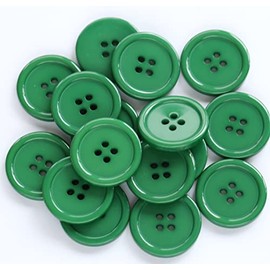 GANSSIA 1 Inch (25mm) Round Flatback Buttons Sewing Dark Green Color Buttons DIY Crafts Pack of 50 PCS