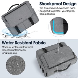 RAINSMORE Messenger Bag for Men Messenger Bag 15.6 Inch Water Resistant Laptop Bag Casual Satchel Bags for Men Large College Computer Bag Office Work Briefcase Fashion Crossbody Shoulder Handbag, Gray