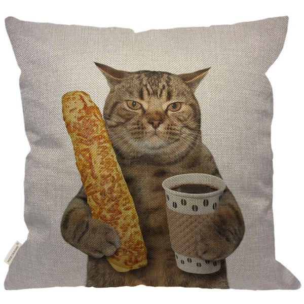 HGOD DESIGNS Funny Cat Throw Pillow Cover,The Cat is Holding