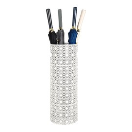Concepts 21 inch Heavy Duty Metal Umbrella Stand - Durable Storage Holder for Umbrellas - Indoor and Outdoor Use - Stylish and Modern Organizer for Entryways. (White Lace)