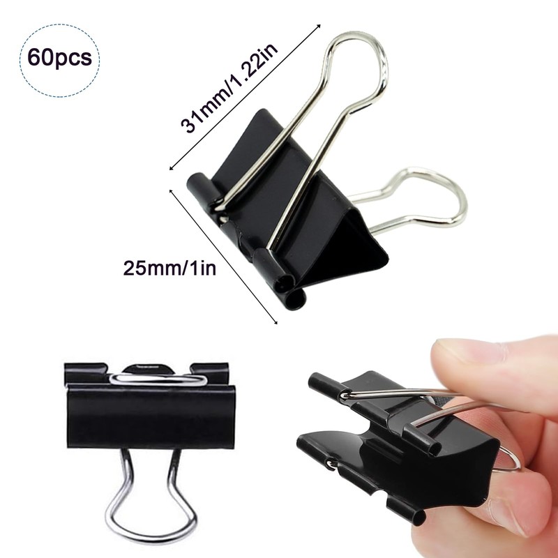 Foldback Clips Pack of 60 Foldback Clips 25 mm Metal