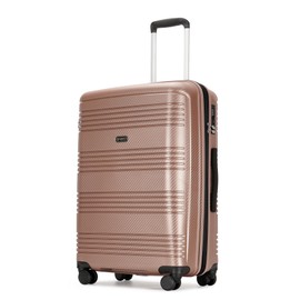 GinzaTravel Carry-On 20-Inch Luggage with Spinner Wheels - PP Expandable Hard Shell Suitcase, Rose Gold
