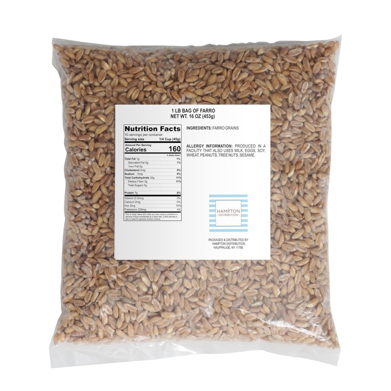 Farro, 1 Pound Bulk Bag, Good Source of Dietary Iron,