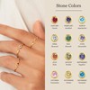 ZNBOH Gold Birthstone Initial Rings for Women Non Tarnish Dainty