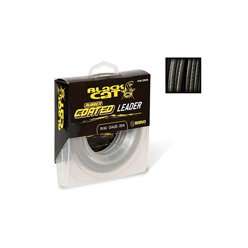 Black Cat Rubber Coated Leader - Catfish Fishing Tackle Line