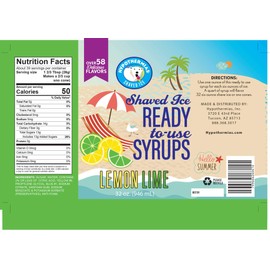 Lemon Lime Snow Cone Syrup & Hawaiian 🍧 Flavor Syrups 🌺 coffee syrup, icee slushie syrup, flavored syrups for drinks 🍹100% Pure Cane Sugar, NO CORN SYRUP 🚫 🌽 Ready to Use Quart (32 Fl Oz)