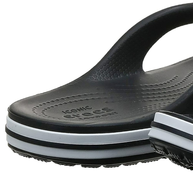 Crocs Unisex Bayaband Flip Flop, Black/White, 11 UK
