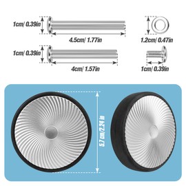Volein 4 Pcs Luggage Replacement Wheels, 57mm Wear Resistant Suitcase Replacement Wheels with Bearings Repair Kit for Luggage Double Wheels(VF-22B)