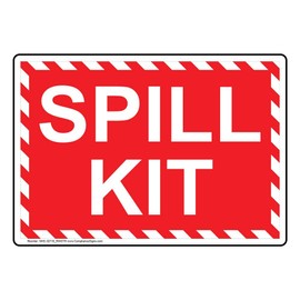 ComplianceSigns.com Spill Kit Label Decal, 7x5 inch Vinyl for Industrial Notices